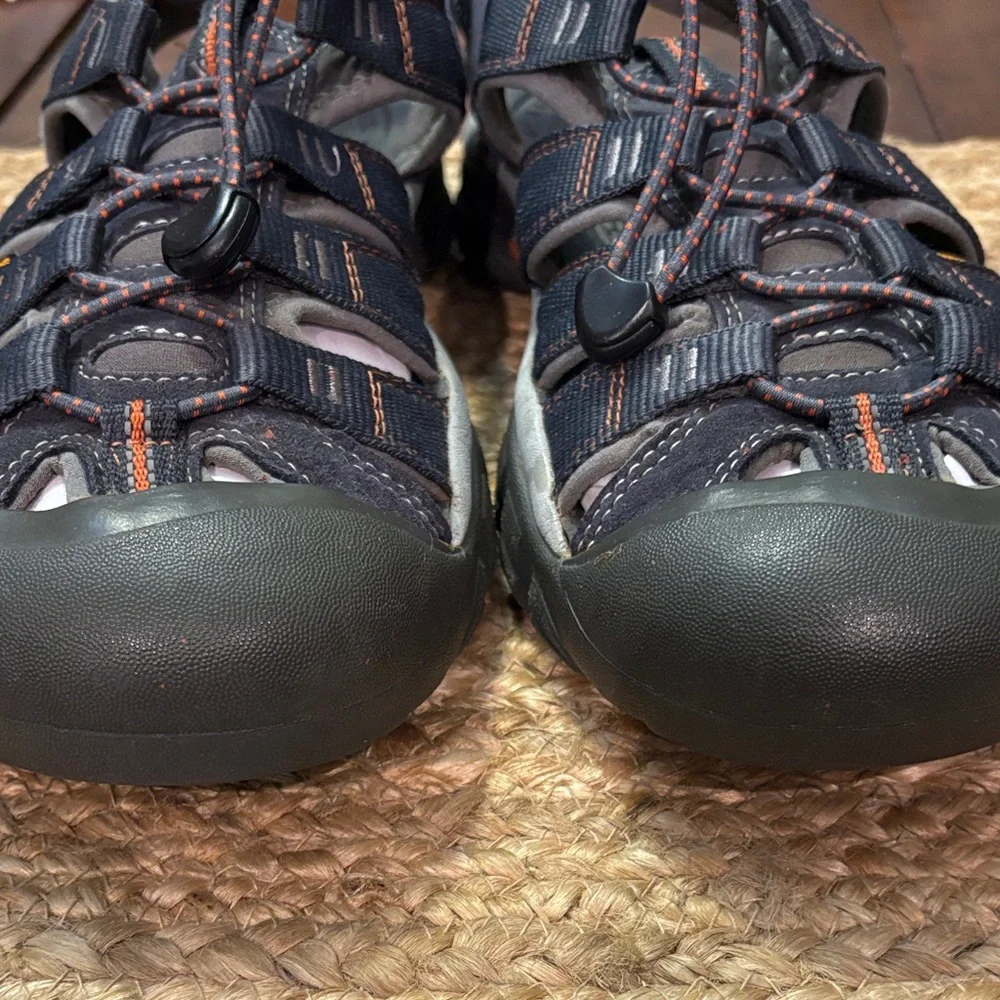 Keen Mens Newport H2 Navy Blue / Gray with Orange Accents Hiking Water Sandals